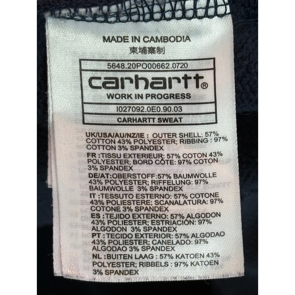 Carhartt WIP Duck Blue Crewneck Sweatshirt w/Black Embroidered‎ Script  XL - Picture 9 of 10